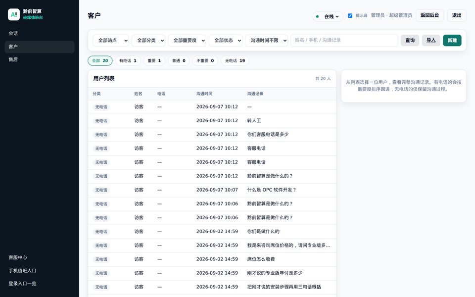 客户列表可按有无电话筛选，导入后用于通知短信